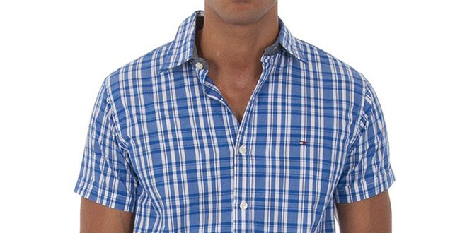 Pánská světle modrá kostkovaná košile Tommy Hilfiger