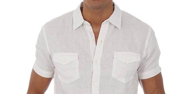 Pánská bílá lněná košile Tommy Hilfiger