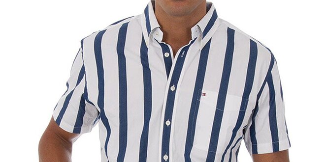Pánská modrobílá proužkovaná košile Tommy Hilfiger