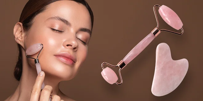 Váleček a gua sha z růženínu nejen na masáž obličeje