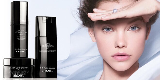 Luxusní ošetření pleti kosmetikou Chanel a úprava obočí, řas