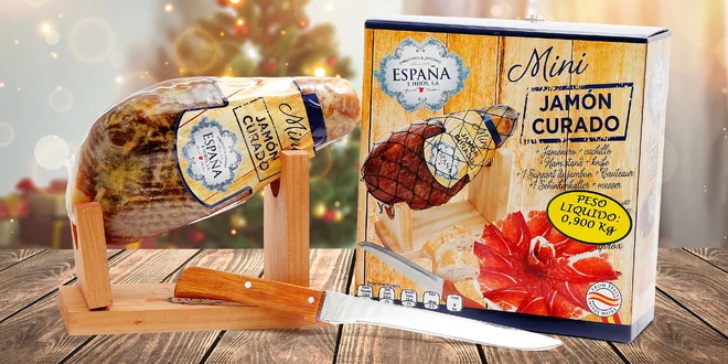 Dárkové balení španělské sušené kýty Jamón Curado