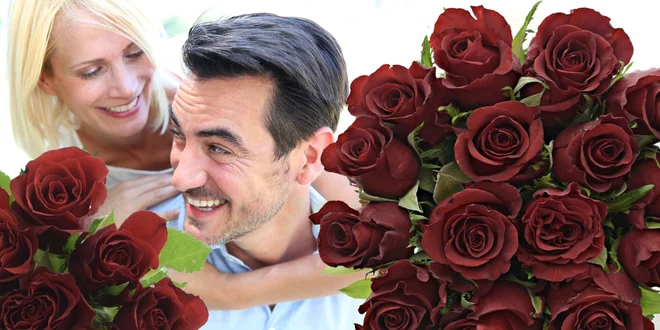 Kytice rudých růží Valentino a rozvoz po ČR
