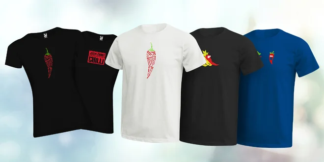 Bavlněná stylová trička s chilli motivy