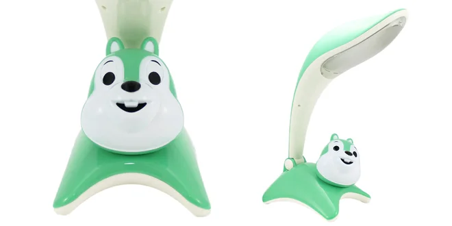 Detská stolová lampa Finelux: zelená veverička