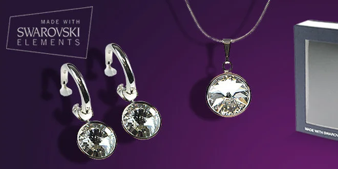 Set řetízku a náušnic s krystaly Swarovski