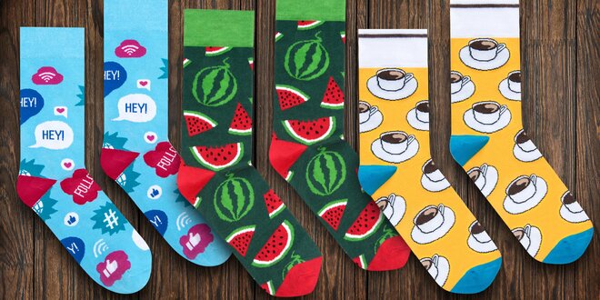 Unisex ponožky s veselými vzory včetně vánočních