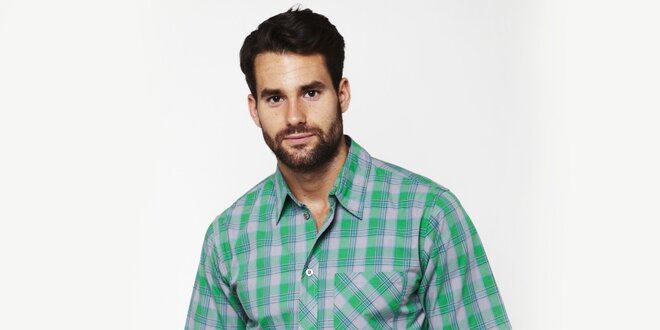 Pánská šedo-zelená kostkovaná košile Dickies