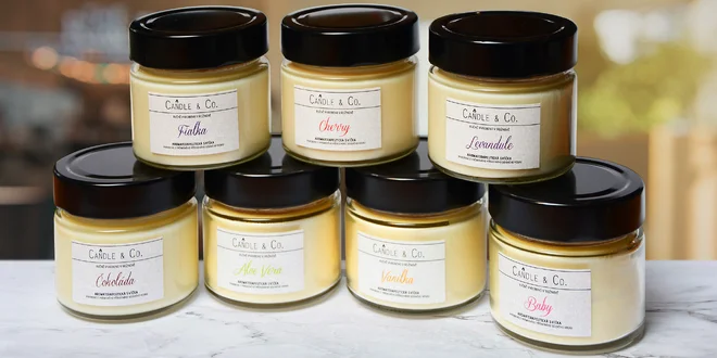 Ručně odlévané vonné svíčky ze sojového vosku