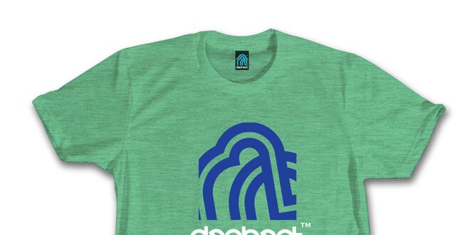 Pánské zelené tričko s modrým potiskem Dephect