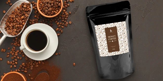 Velké balení zrnkové medové kávy Honey Coffee