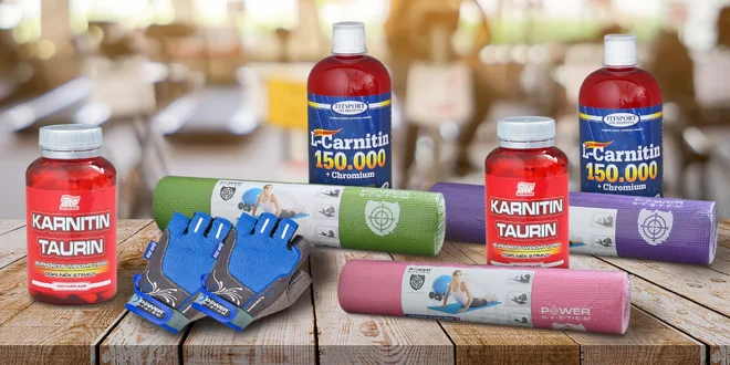 Fitness sety: L-Carnitin + podložka či rukavice