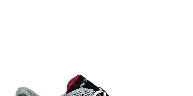 Pánské šedo-bílé běžecké boty New Balance s růžovými detaily