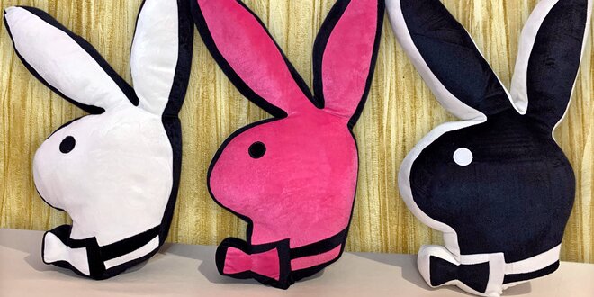 Plyšový polštář Playboy ve tvaru zajíce: 3 barvy