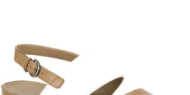 Dámské krémovo-hnědé kožené sandále Clarks