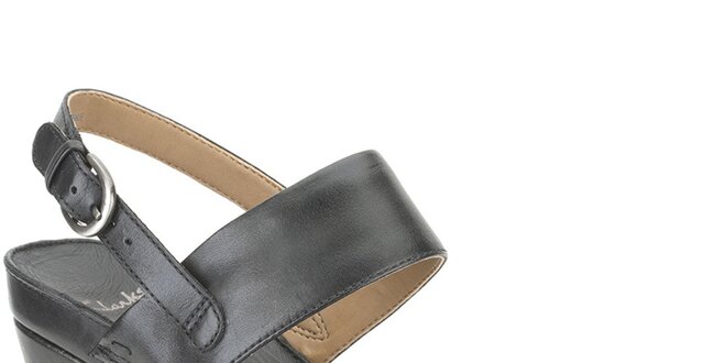 Dámské černé kožené sandále Clarks
