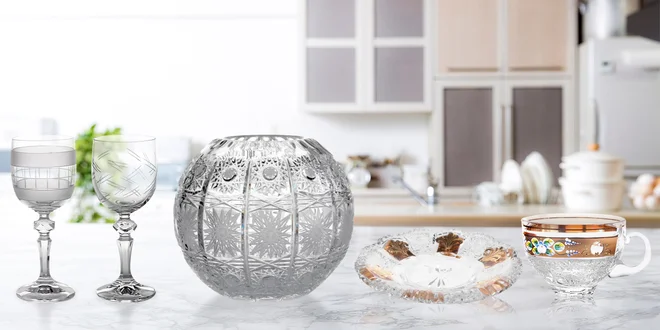 Český křišťál Gold Crystal: skleničky, vázy i svíčky