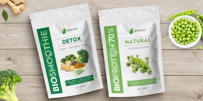 Bio očistný smoothie drink a rostlinný protein