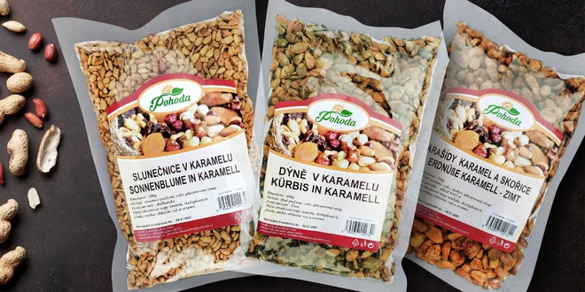 Ochucené kešu, arašídy, mandle i pekanové ořechy