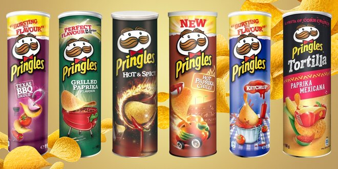 Balení chipsů Pringles: 12 příchutí