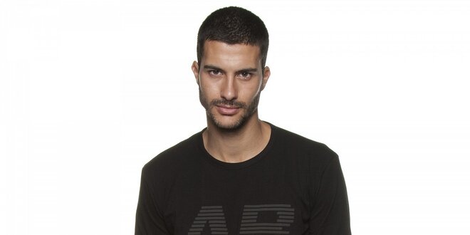 Pánské černé tričko Armand Basi s potiskem