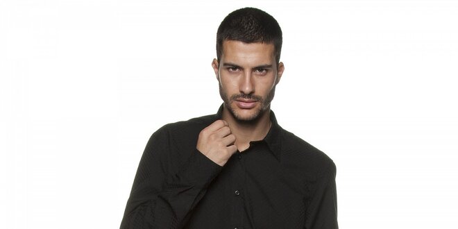 Pánská černá Košile Armand Basi s transparentním vzorem