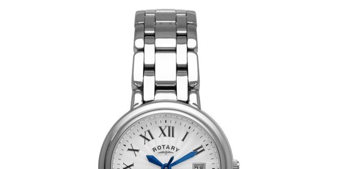 Dámské ocelové analogové hodinky Rotary s modrými ručičkami