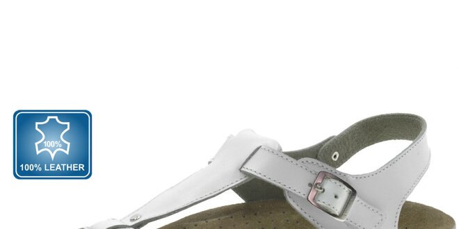 Dámské bílé kožené sandále Beppi