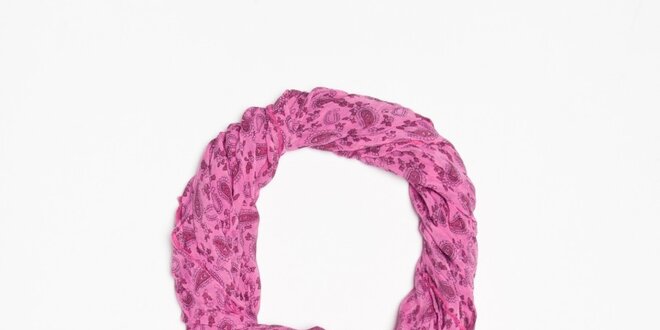 Dámský růžový šátek s jemným vzorkem Bella Rosa