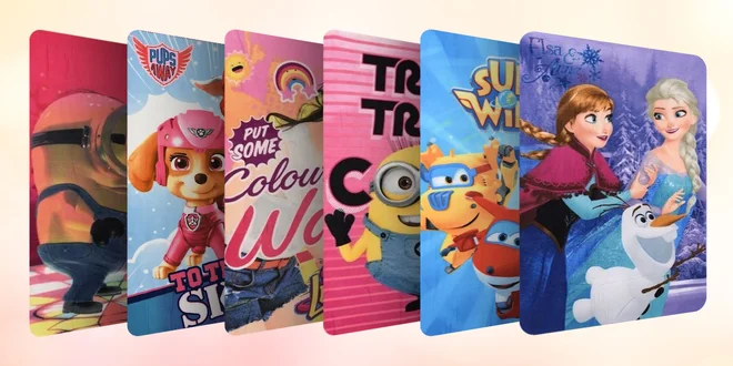 Dětské flísové deky s motivy Frozen, Tlapková Patrola i Mimoni