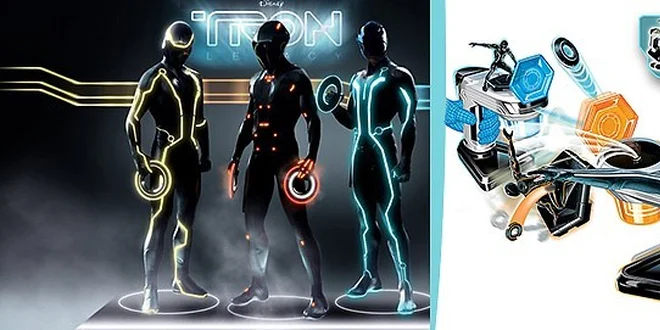 TRON akční figurky, házecí talíře a velké herní sady