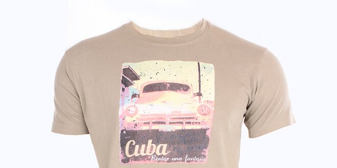 Pánské pískové tričko s kubánským motivem Exe Jeans