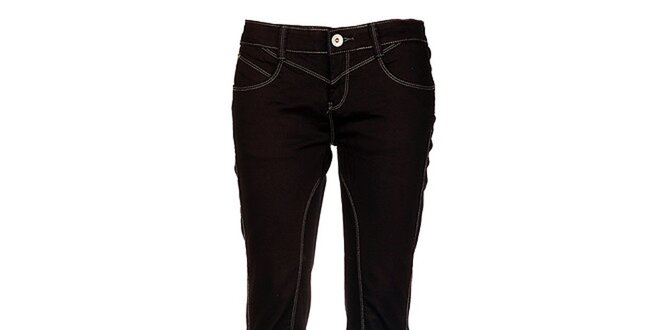 Dámské úzké černé džíny s prošíváním Exe
