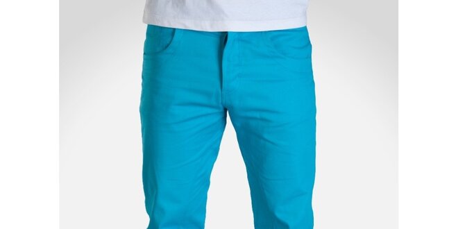Pánské tyrkysově modré kalhoty Skank