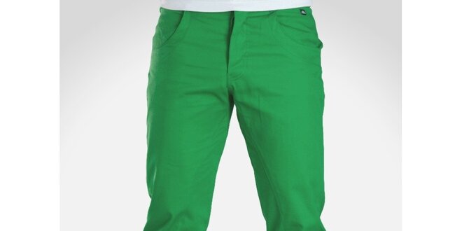 Pánské hráškově zelené kalhoty Skank