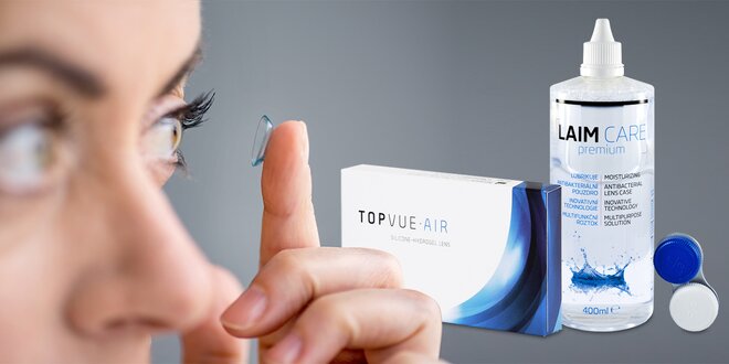 6 kontaktních čoček TopVue i s roztokem Laim Care
