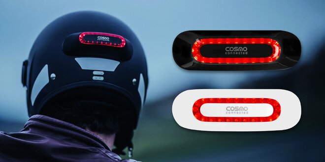 Bezpečnostní brzdové světlo na motorkářskou helmu