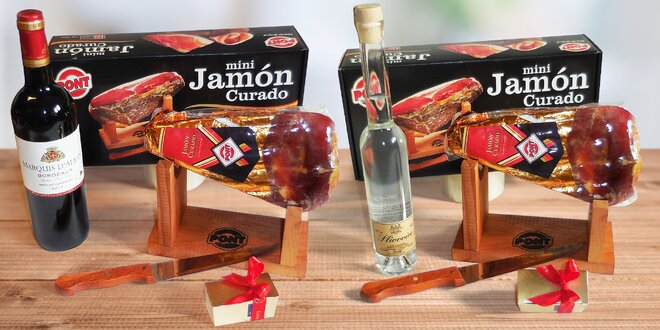 Dárkové balení španělské sušené kýty Jamón Curado