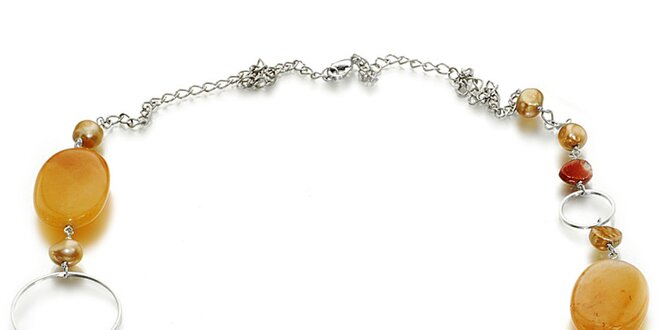 Dámský náhrdelník s perlami a nefritem Orchira