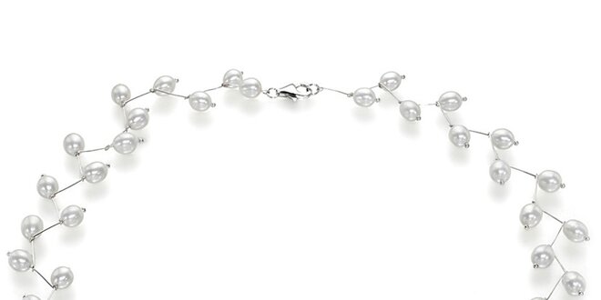 Dámský náhrdelník Orchira s bílými perlami ve tvaru šípku