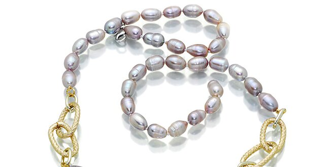 Dámský perlový náhrdelník Orchira s ametystem