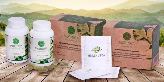 Superpotravina moringa v čaji i veganských kapslích