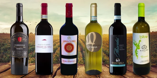 Italská vína z malých vinařství, červené i bílé