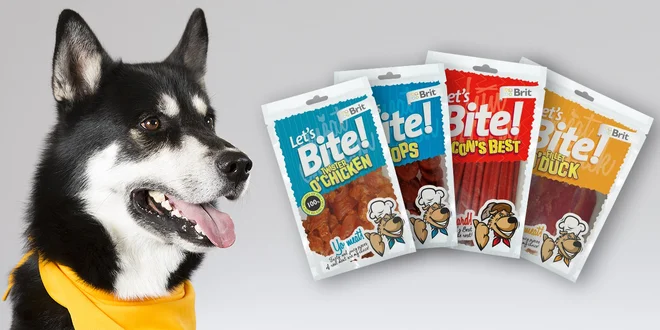 Psí pamlsky Brit Let's Bite!: 3 druhy i mix