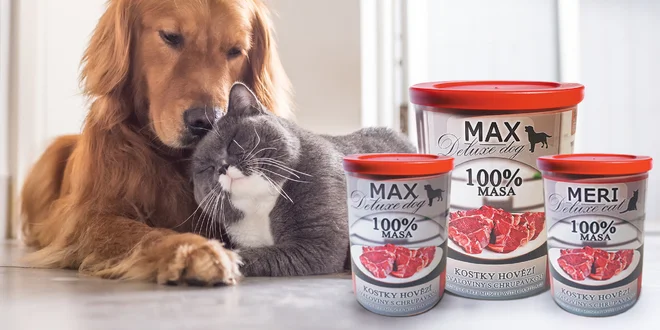 100% masové konzervy české výroby pro kočky a psy