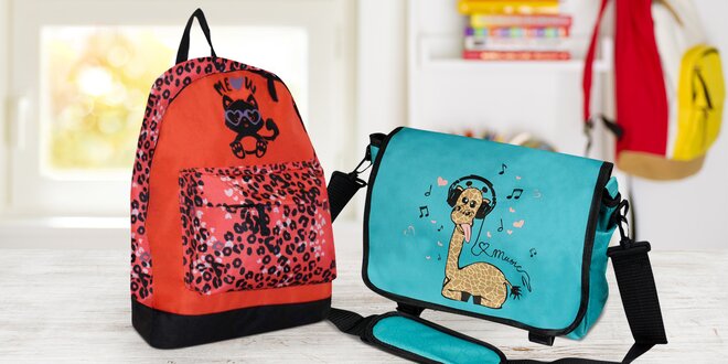 Dětské batohy a tašky přes rameno: žirafa či kočka