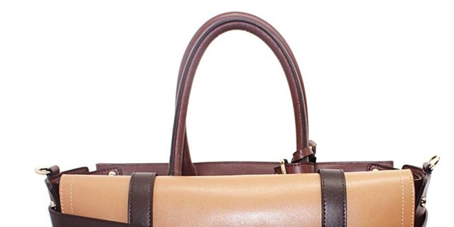 Dámská hnědo-béžová kabelka s přezkami Belle&Bloom