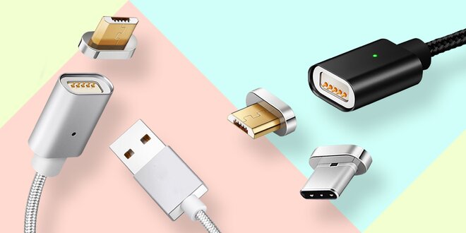 Magnetický USB kabel: micro USB, USB-C i iPhone