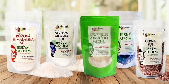 Potraviny s irským mechem: různé druhy soli a další