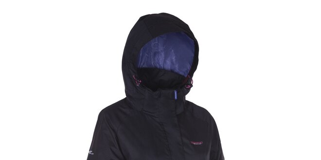 Dámská černá bunda Envy s fialově podšitou kapucí